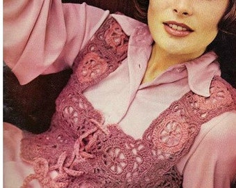 Crochet Top Pattern Crochet Granny Square Pattern Crochet Vest Pattern Crochet Blouse Pattern Vintage 70s