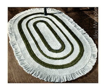 Crochet RUG Pattern Vintage 70s Americana Oval Rug Mat-Scatter Area Rug Floor Rug Crochet Rug Door Mat Boho Home Decor