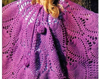 Gehaakte PONCHO patroon Vintage jaren '70 gehaakte ananas ROK patroon gehaakte SJAAL patroon Boho kleding Instant Download