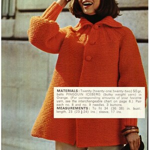 KNITTING JACKET PATTERN Vintage Pattern 70s Knitting Sweater Pattern ...