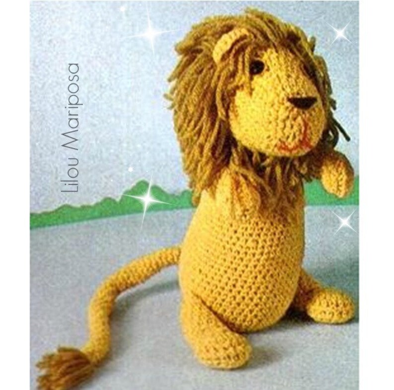 Crochet TOY Pattern Vintage 70s Crochet Lion Toy Pattern Etsy