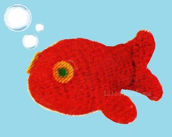 Crochet TOY Pattern Vintage 60s Crochet Fish Pattern Crochet Pudgy Whale Pattern Crochet Baby Toy Pattern Crochet Nemo Pattern