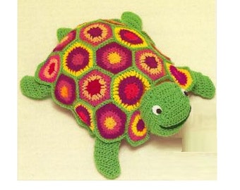 Crochet TOY Pattern Vintage 70s Crochet Turtle Toy Pattern Stuffed Animal Crochet Baby Toy Pattern Instant Download