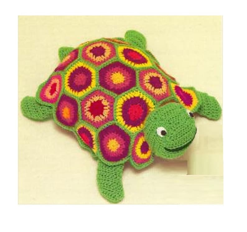 Crochet TOY Pattern Vintage 70s Crochet Turtle Toy Pattern Etsy