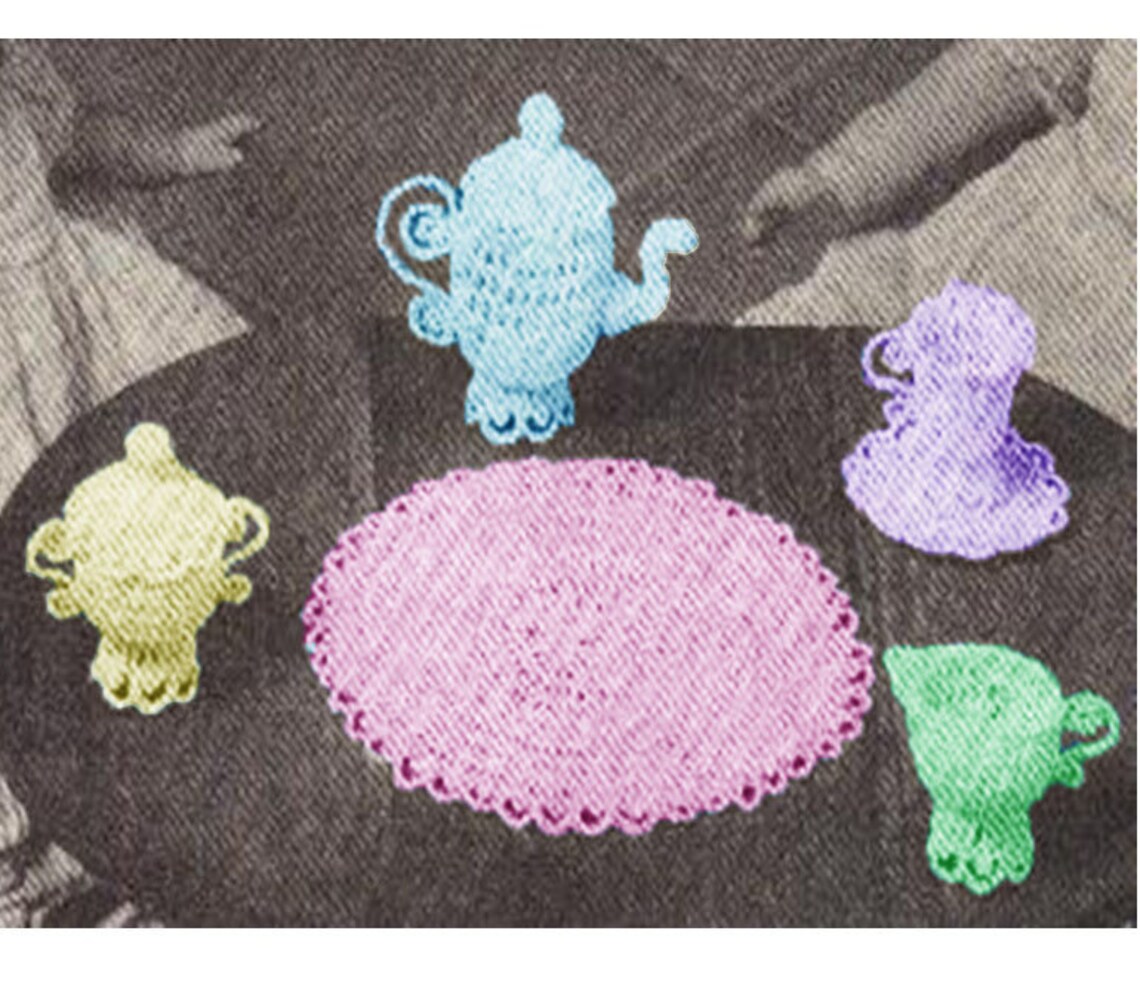 Crochet Mini Tea Set TOY Pattern Vintage 30s Crochet Tea Set Etsy