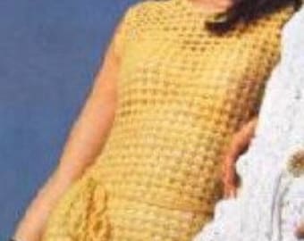 Patron pdf de tejido en crochet vestido amarillo de crochet