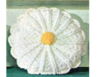 Crochet Pillow Pattern Vintage Crochet Daisy Pillow Pattern Crochet Cushion Cover  Crochet Pillow Case Pattern Crochet Home Decor