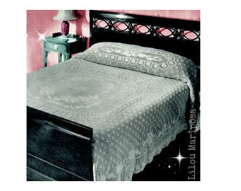 Vintage Crochet BEDSPREAD Pattern Cameo Double Size Bedspread Blanket Pattern Instant Download