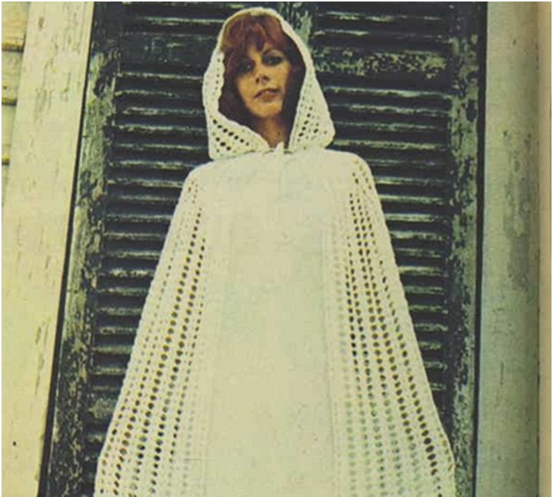 Crochet Cloack Pattern Vintage 70s Crochet Cape Pattern Etsy