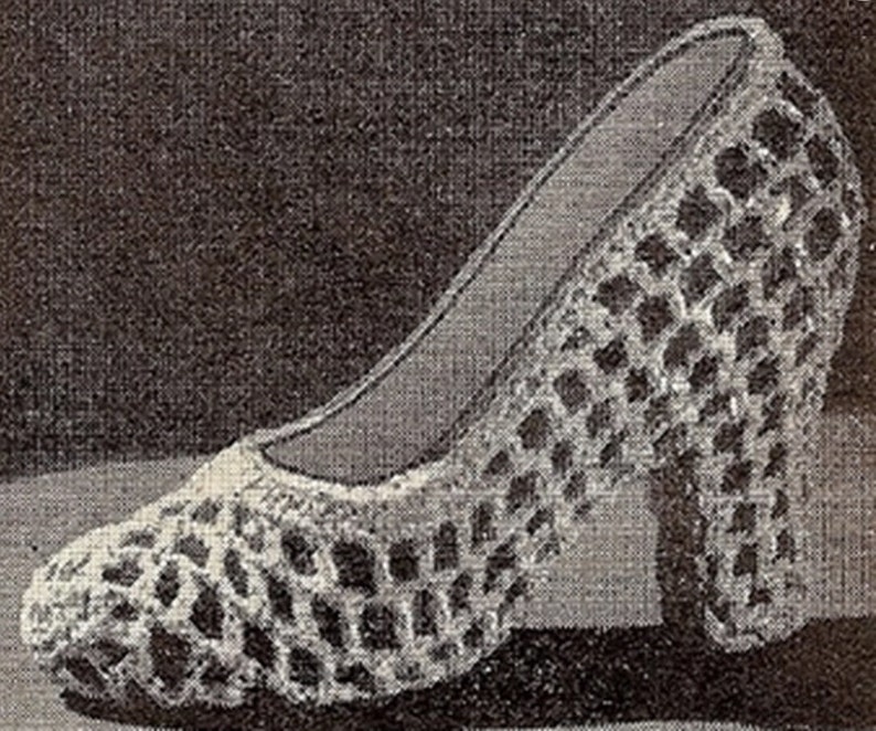 Crochet Shoe Pattern Vintage 70s Crochet Wedding Favor Pattern Crochet Heel Pattern Crochet Bachelor Favor Pattern image 2