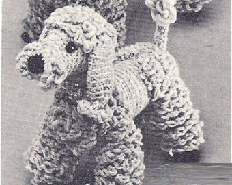 Crochet Poodle Pattern Crochet Dog Crochet Stuffed Animal Vintage Pattern Crochet Toy Dog Pattern