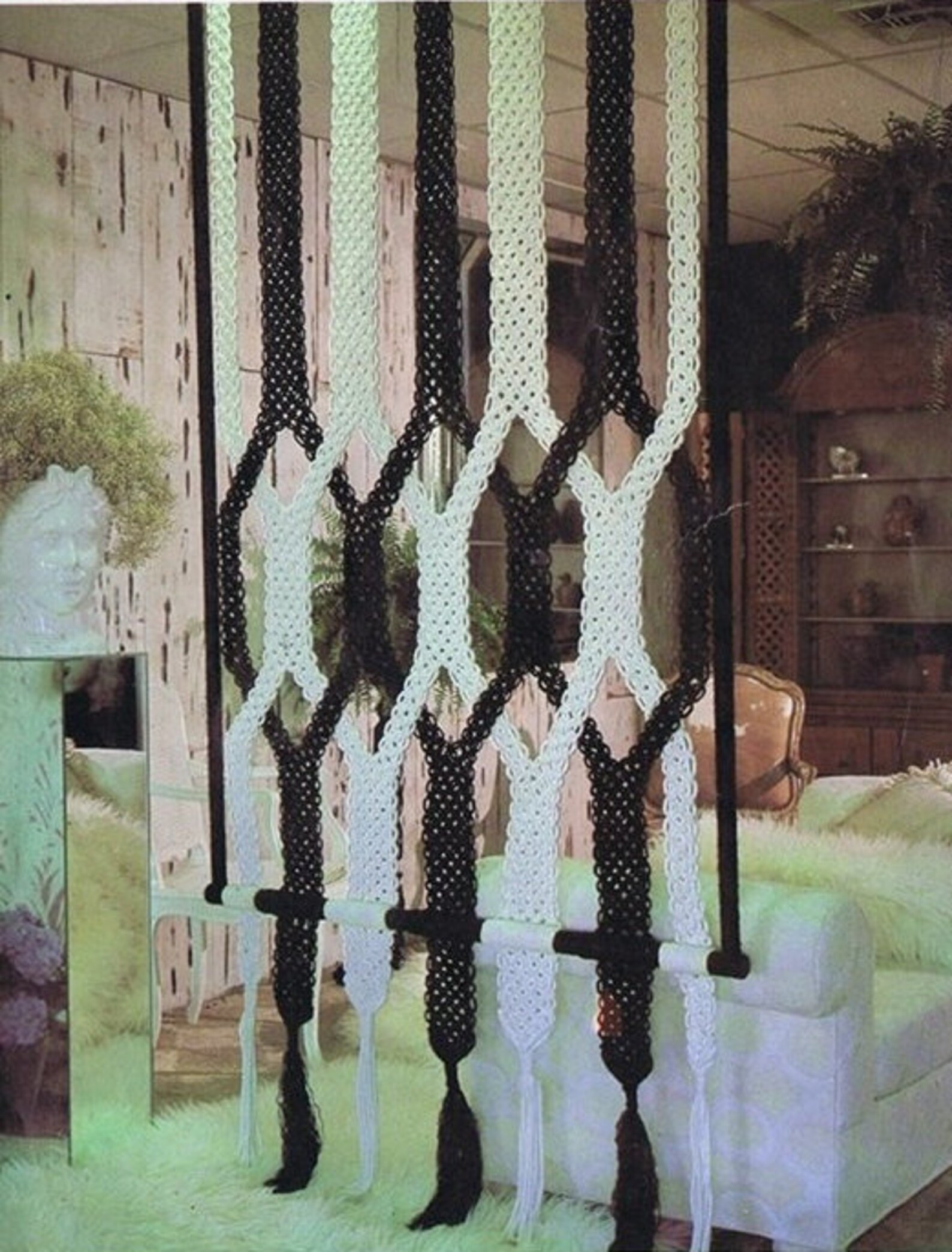 MACRAME PATTERN Vintage 70s Macrame Room Divider Macrame Wall Etsy