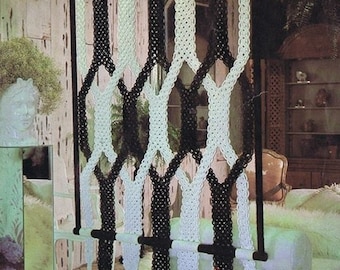 MACRAME PATTERN Vintage 70s Macrame Room Divider macrame Wall Hanging Macrame Curtain Macrame Wall Decor