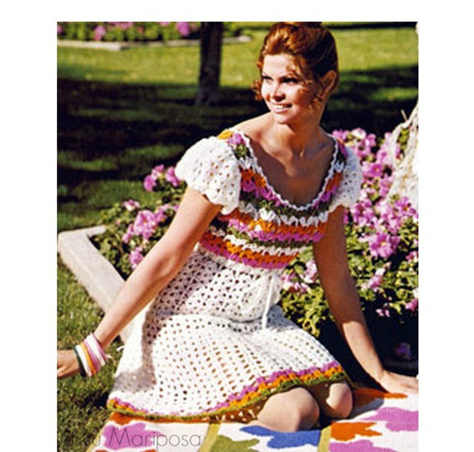 Crochet DRESS Pattern Vintage 70s Crochet Dress Pattern Boho Etsy