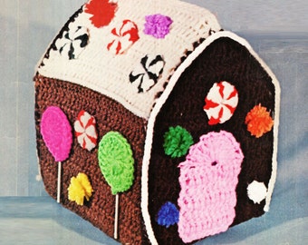 Crochet GINGERBREAD HOUSE Pattern Vintage 70s Crochet CHRISTMAS Gingerbread House Pattern Christmas Decor