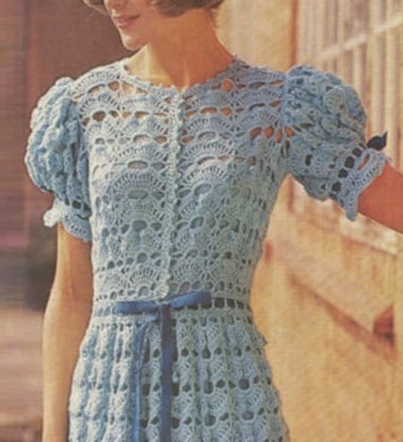 crochet 70s dress