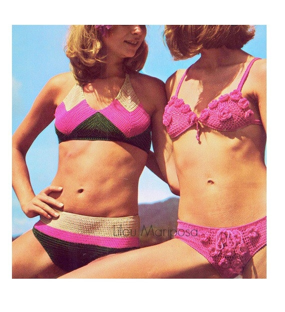Crochet Bikini Pattern Vintage 70s Crochet Bikini Pattern2 Etsy
