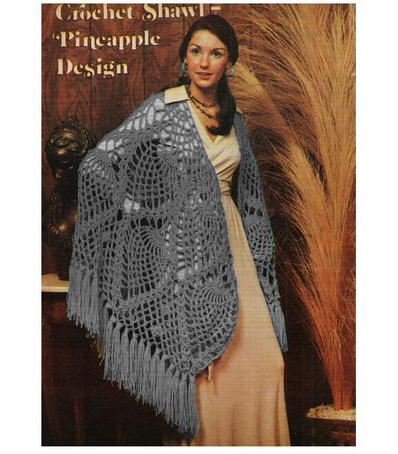 zoharu vintage crochet チュニック Crochet SHAWL Pattern Vintage 70s Crochet Shawl Pineapple Design