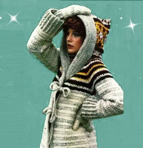 hooded crochet cardigan