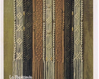 Macrame Pattern Vintage 70s Vintage Handmade Macrame Wall Hanging Home Decor Macrame Wall Macrame Bohemian Boho Home Decor-INSTANT DOWNLOAD