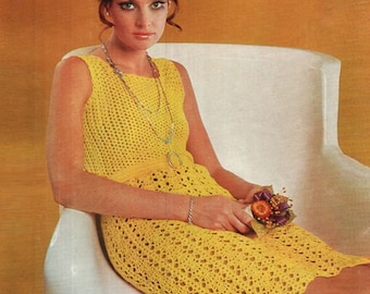 CROCHET DRESS PATTERN Vintage 70s Instant Download