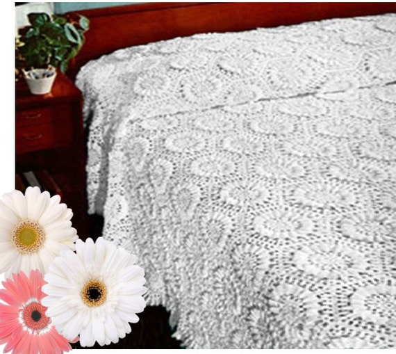 Crochet bedspread deals