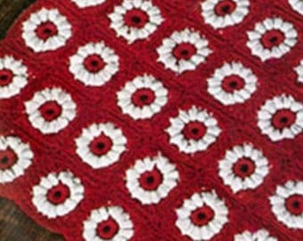 Crochet RUG Pattern Vintage 70s Daisy Crochet Mat Rug Pattern Crochet Floor Rug Pattern Crochet Motif Rug Pattern