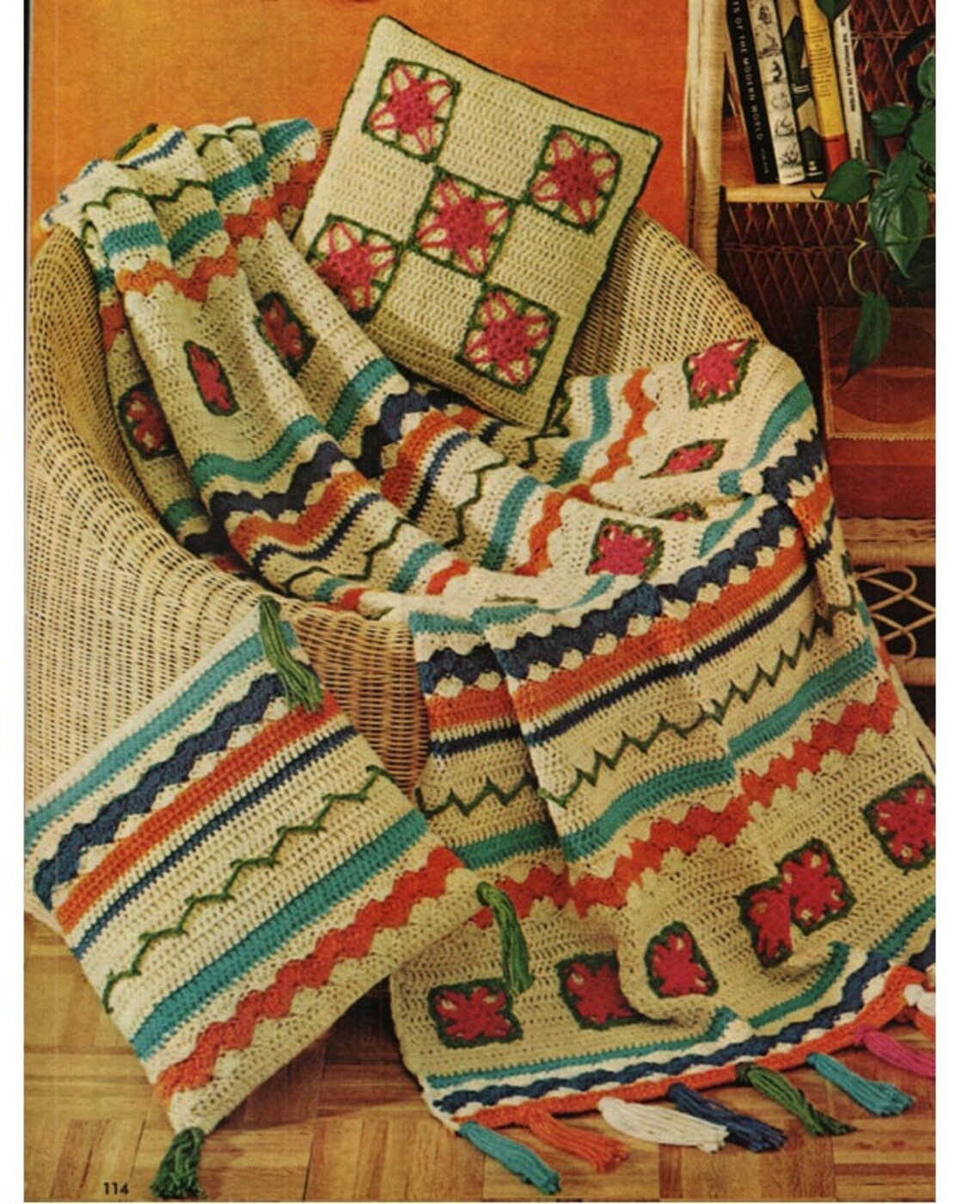 Crochet BLANKET Pattern Vintage 70s Crochet Afghan Crochet Etsy
