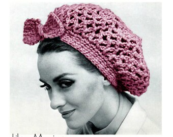 Crochet Hat Pattern Crochet Snood Pattern Crochet Hair Net Crochet Hair Accessories Crochet Boudoir Vintage 40s Crochet Snood Hair Net