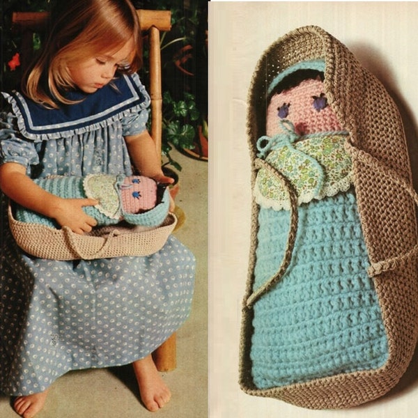 Crochet Baby Doll Pattern Vintage 70s Crochet Doll Pattern Crochet Toy Pattern Crochet baby toy pattern