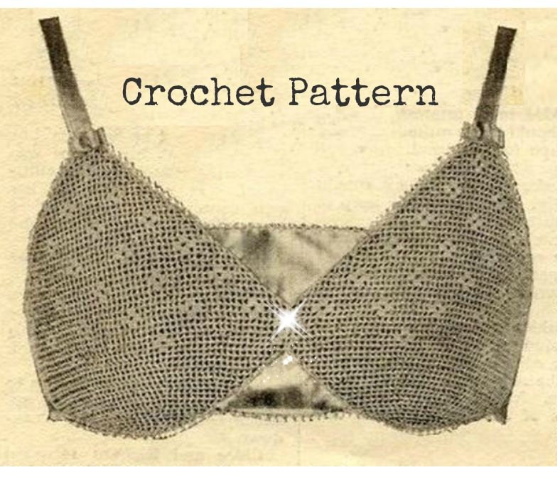 Buy Crochet BRA Pattern Vintage 40s Retro Crochet Brassiere