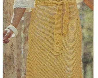 Patron de tejdo en crochet 1970s- pdf de tejido a crochet vestido