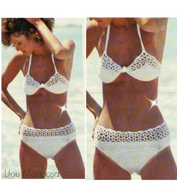 Crochet BIKINI Pattern Vintage 70s Crochet Swimsuit Pattern Crochet Bra  Pattern Crochet Panties Crochet Underwear 