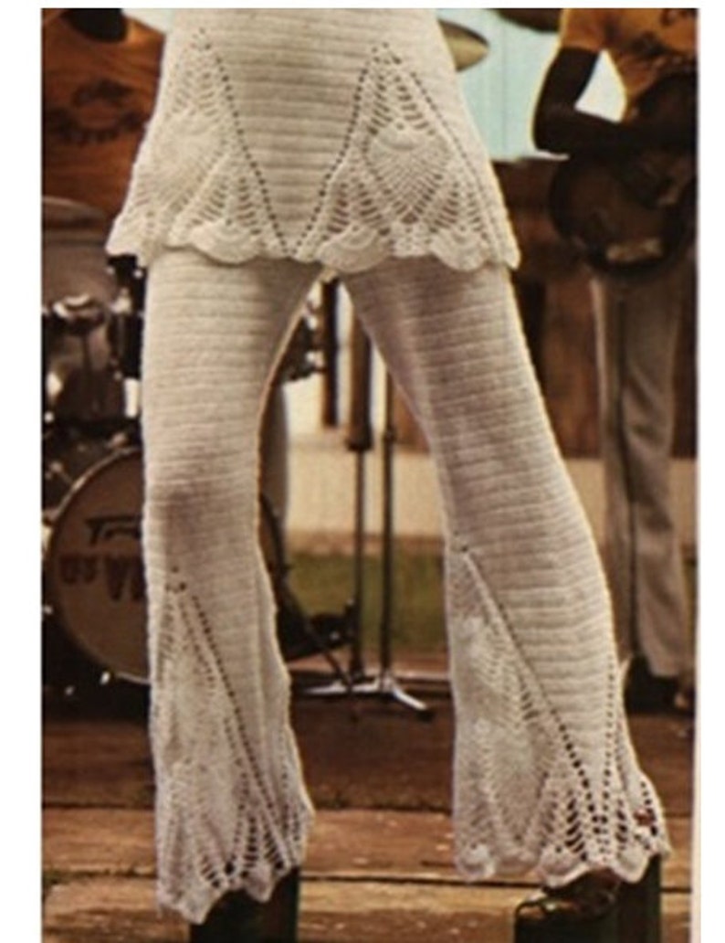Crochet Pants Pattern Vintage 70s Crochet Pineapple Etsy