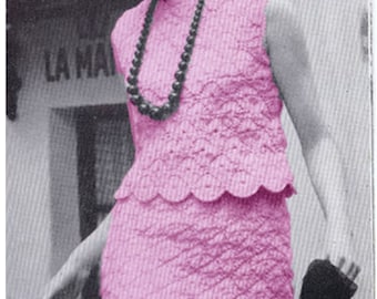 CROCHET DRESS PATTERN Vintage 70s The Paris Touch Dress 2 Pieces Top Pattern and Skirt Pattern Instant Download