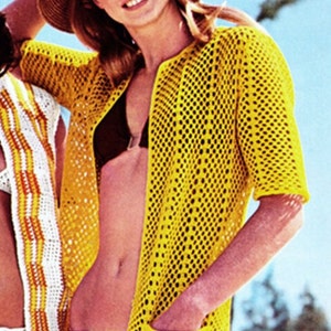 Virkad koftamönster Vintage 70-tals virkad bikiniöverdragsmönster Virkad tröja Virkad toppmönster bild 1