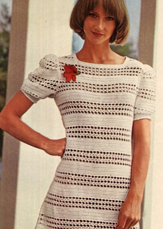 crochet 70s dress