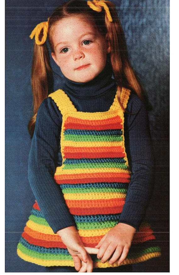 Crochet DRESS Pattern Vintage 70s Girl Crochet Dress Pattern Crochet Jumper  Dress Pattern Instant Download - Etsy
