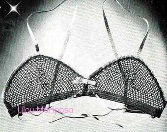 Crochet Bra Pattern Vintage 40s Crochet Brassiere Pattern Crochet Lingerie Pattern Crochet Sexy Bra Pattern