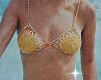 Crochet Bikini Pattern Crochet Bra Pattern Crochet Panties Pattern Crochet Boy shorts Pattern Vintage 70s Bikini patterns
