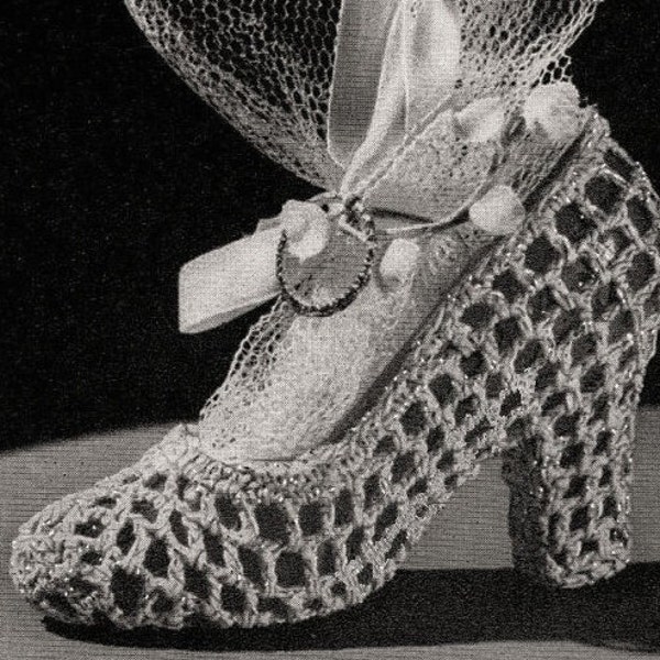 Crochet Shoe Pattern Vintage 70s Crochet Wedding Favor Pattern Crochet Heel Pattern Crochet Bachelor Favor Pattern