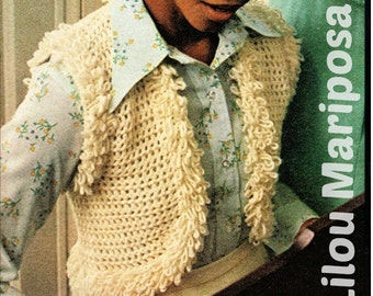 Crochet Pattern Vintage 70s Hippie Crochet Vest Pattern-Crochet Top Pattern-Boho Crochet Bolero Pattern-Bohemian Clothing-INSTANT DOWNLOAD