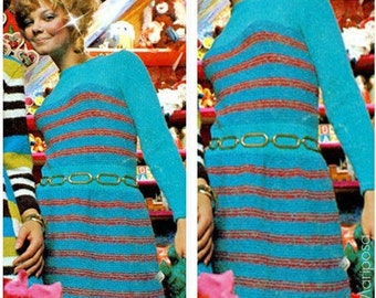 DRESS Pattern Vintage 60s Mod cloth Dress Pattern Knitting Pattern Knitting Dress Pattern  Knitted Dress Pattern Knit Dress Pattern