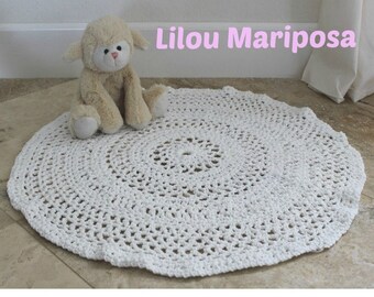 CROCHET RUG PATTERN Crochet Pattern Vintage 70s Crochet Table Top Crochet Table Mat Crochet Pet Mat Pattern