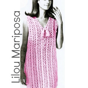 Vintage 70s Crochet DRESS PATTERN Instant Download