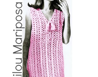 twiggy crochet dress VIBRANT Twiggy Tunic Dress/Apparel/ Crochet Pattern INSTRUCTIONS ONLY