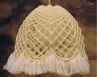 Macrame Pattern Vintage 70s Retro Rustic Vintage Handmade Macrame Lamp Shade Pattern Macrame Bohemian Boho Home Decor-INSTANT DOWNLOAD