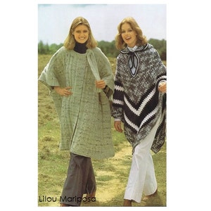 2 PONCHO PATTERNS Vintage Crochet 70s Knitting and Crochet - Etsy