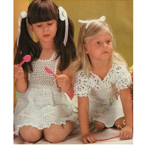 Crochet DRESS Pattern Vintage 70s Baby Girl Crochet Dress Pattern Crochet Girl Top Pattern Party Pinafore Dress Pinafore Top Patterns