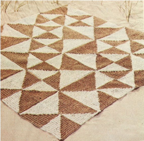 Crochet Rug Pattern Vintage 70s Crochet Motif Rug Crochet Mat Scatter Area Rug-Crochet Floor Rug Crochet Door Mat Bohemian Home Decor